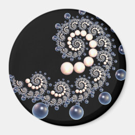 Imán espiral marfil-perla azul