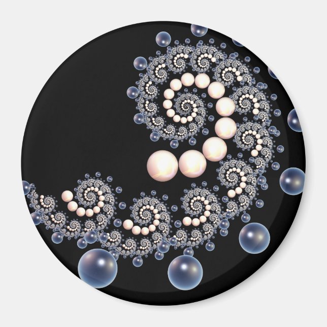 Imán espiral marfil-perla azul (Frente)