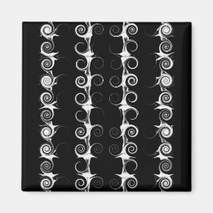 Imán Espirales y Remolinos Patrón Negro y Blanco
