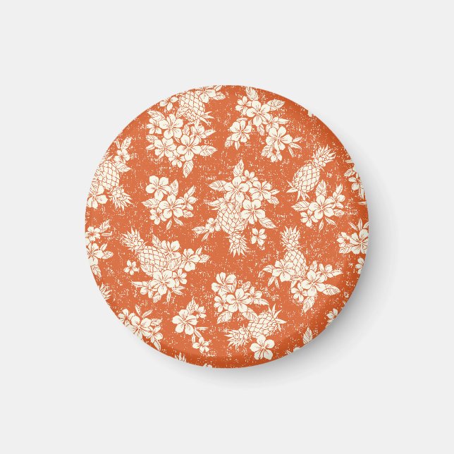 Imán Espíritu Aloha: Armonía Hibiscus-Pineapple. (Frente)