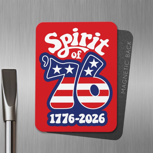 Imán Espíritu de 76 - Groovy USA 250 - 1776-2026 (Spirit of 76 Magnet - Celebrate America)