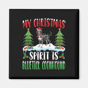 Imán Espíritu de navidades es un sabueso azul usando Sa