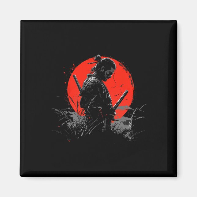 Imán Espíritu samurai gráfico de guerrero moderno (Frente)