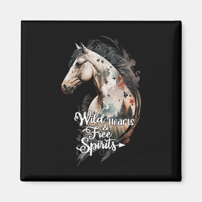 Imán Espíritus libres Caballos Chicas Caballos ecuestre (Frente)