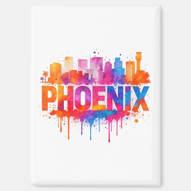 Imán Esplash acuático de color Phoenix Arizona (Anverso)