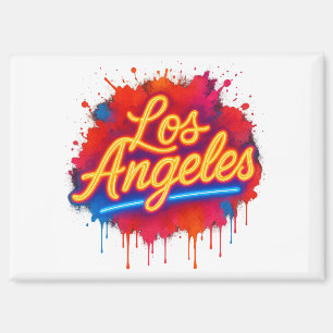 Imán Esplash de arte callejero de Los Ángeles Neon Stre