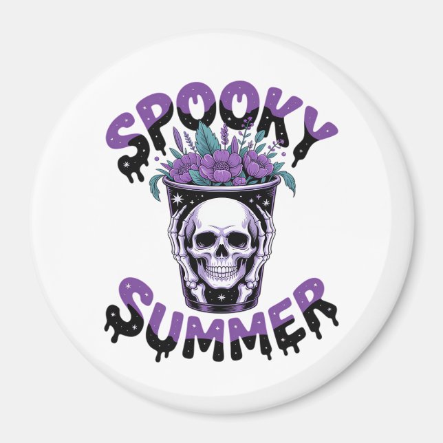 Imán Espléndido verano Skeletonsummerween (Frente)
