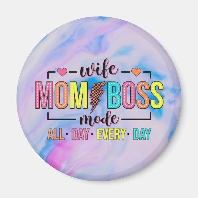 Imán Esposa Mamá Boss Mode Magnet (Frente)