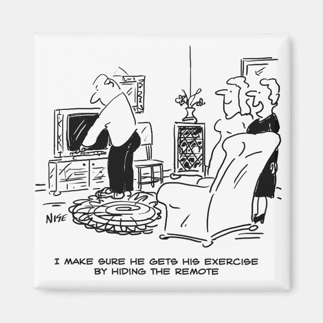 Imán Esposa oculta el control remoto de la TV (Frente)