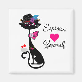 Imán Espresso tú mismo gato negro