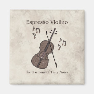 Imán Espresso Violino-Violín creado con granos de café-