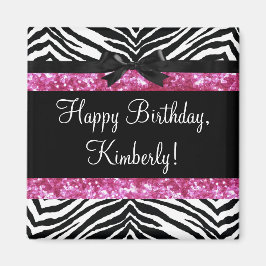 Imán Espuma rosa caliente zebra de chica