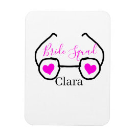 Imán Esquadra de la novia gafas de corazón rosa negro b