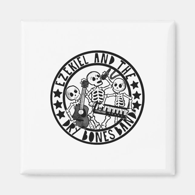 Imán Esqueleto Cristiano Ezekiel Y Biblia De Banda Ósea (Frente)