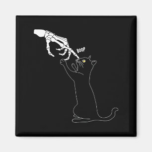 Imán Esqueleto de gato negro Mano Boop nariz de gato di
