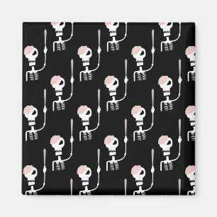 Imán Esqueleto de Halloween con espada