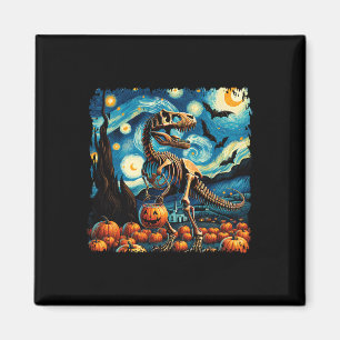 Imán Esqueleto de T-rex Halloween Van Gogh Noche estrel
