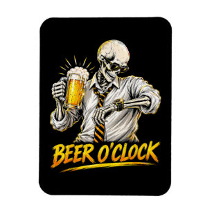 Imán Esqueleto Divertido De Reloj De Cerveza Amante De