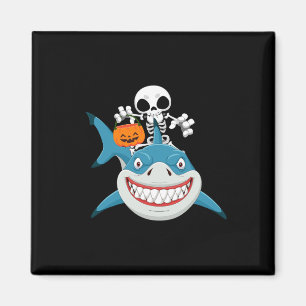 Imán Esqueleto Divertido Montando Calabaza de Jack O'la