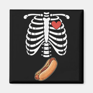 Imán Esqueleto Embarazado Hotdog Bulto de Barriga Jaula