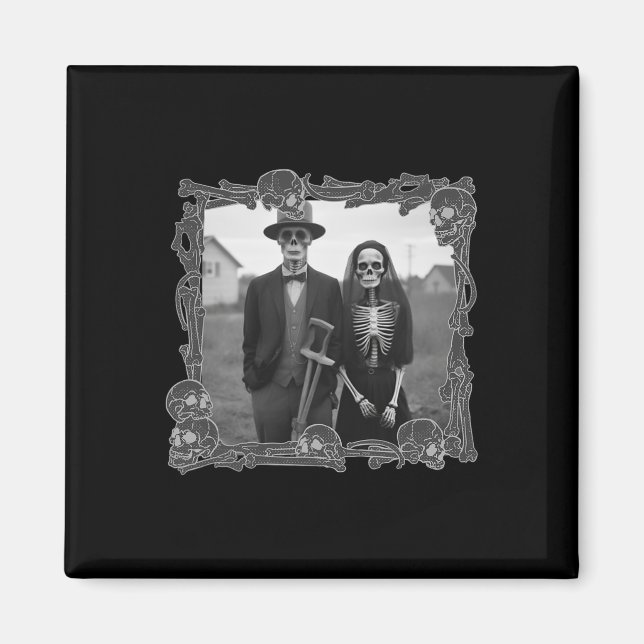 Imán Esqueleto gótico disfraz de Halloween (Frente)