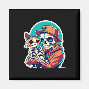 Imán Esqueleto sosteniendo un atrevido Costum de Hallow