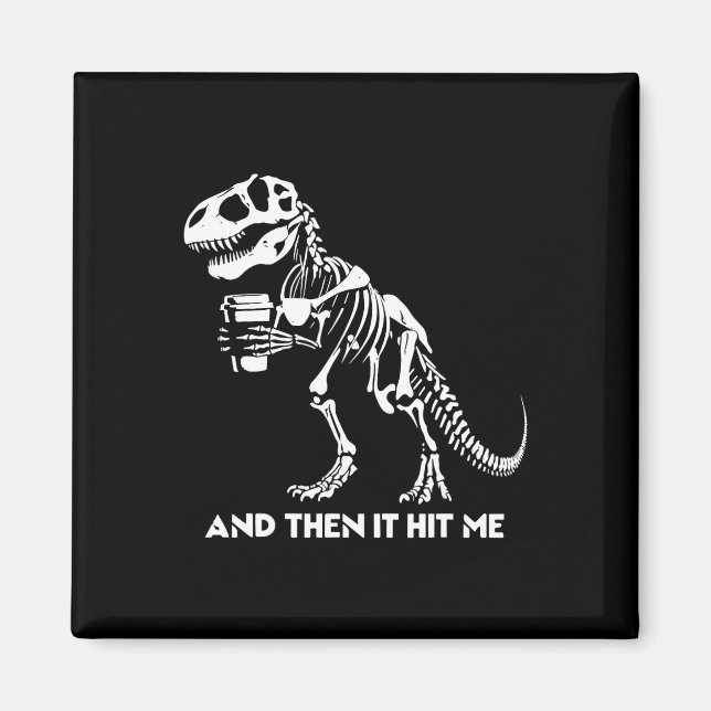 Imán Esqueleto T-rex Dinosaurio Halloween Hombres Mujer (Frente)