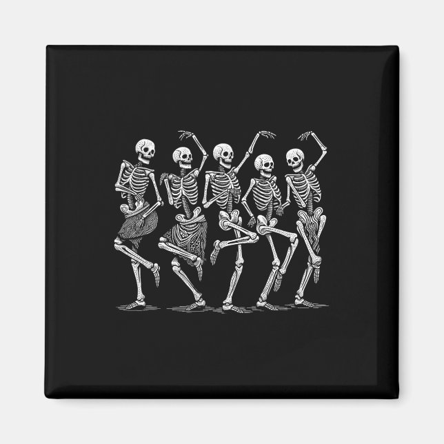 Imán Esqueletos de baile Chicas de disfraces de Hallowe (Frente)