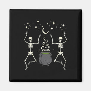 Imán Esqueletos de Halloween Dance Witch Cauldron Costu