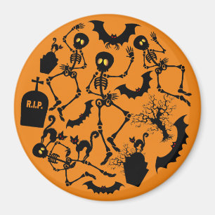 Imán Esqueletos de Halloween Danza macabra