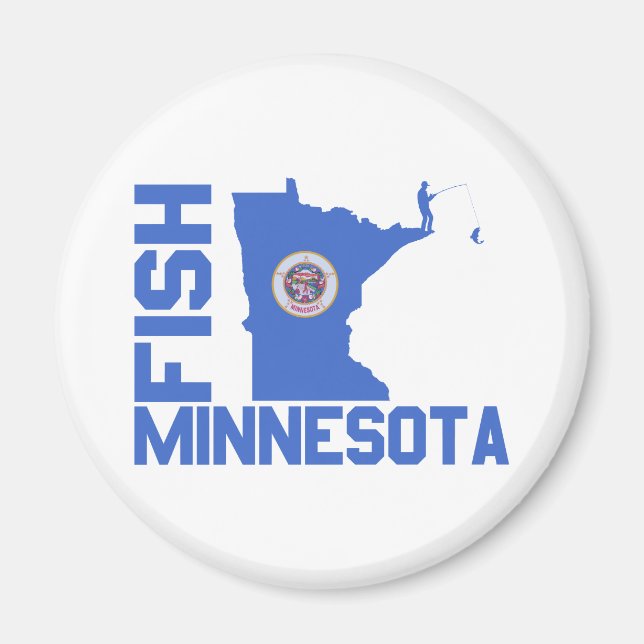 Imán Esquema de estado de Pescado Minnesota (Frente)