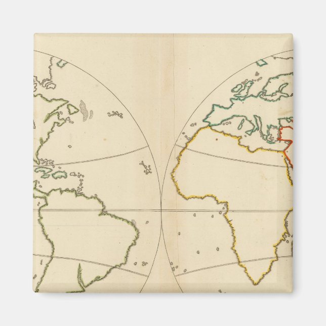 Imán Esquema del mapa mundial (Frente)