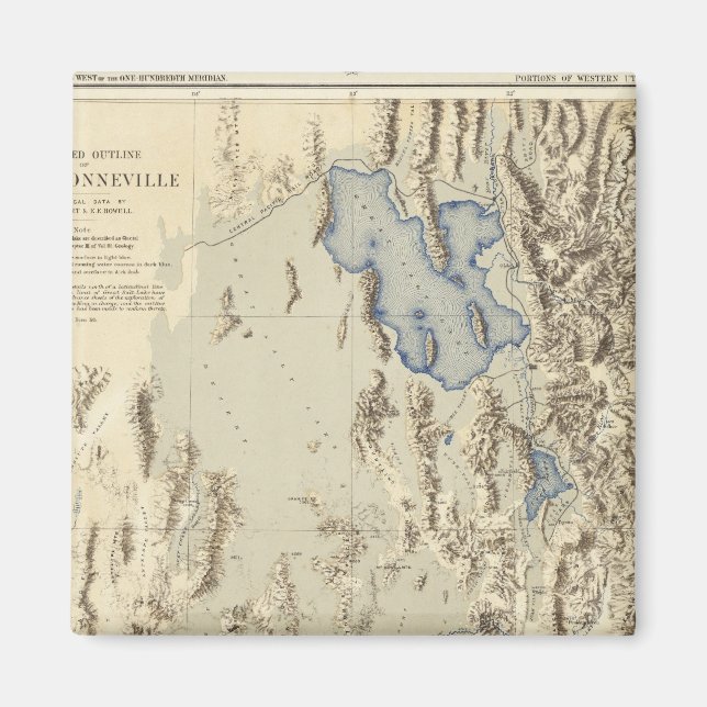 Imán Esquema restaurado del lago Bonneville (Frente)