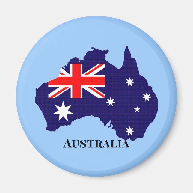 Imán Esquema y bandera de Australia (Frente)