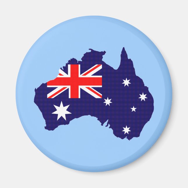 Imán Esquema y bandera de Australia (Frente)