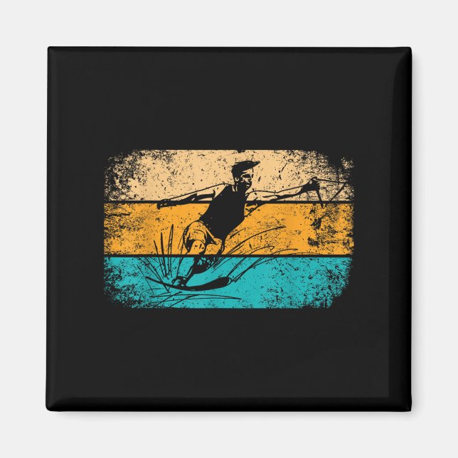Imán Esquí acuático vintage retro (Frente)