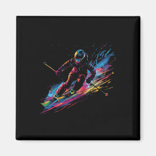 Imán Esquí alpino de deportes de invierno Pintura Salpi