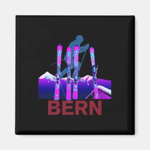 Imán Esquí Bern y Snowboard Esquí Bern Retro 90