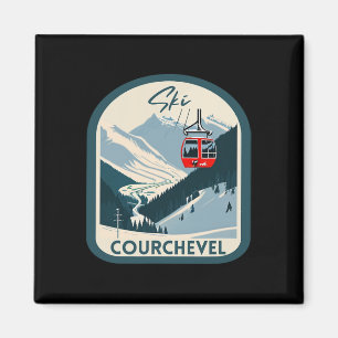 Imán Esquí Courchevel Retro Estilo Vintage Courchevel E