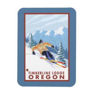 Imán Esquí de nieve cuesta abajo - Timberline Lodge, Or