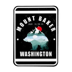Imán Esquí del Monte Baker Washington Bear