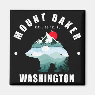 Imán Esquí del Monte Baker Washington Bear