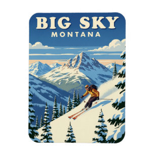Imán Esquí en Big Sky Montana Travel