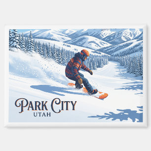 Imán Esquí en tabla en Park City Utah
