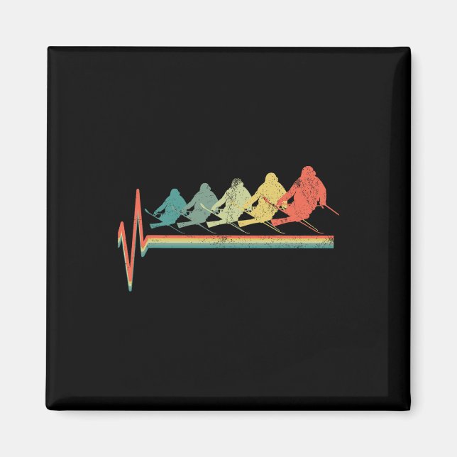 Imán Esquí Freestyle Esquí Heartbeat Retro Funny G (Frente)