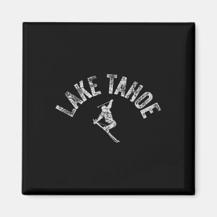 Imán Esquí Lago Tahoe Ca Esquí Alpino Esquí Vintage Tah