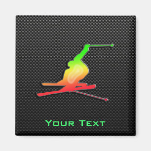 Imán Esquí liso de la nieve