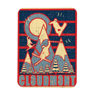 Imán Esquí Retro Cloudmont de los años 80
