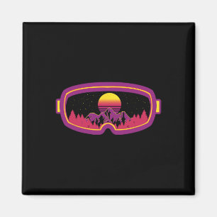 Imán Esquí Retro Goggles Esquí Snowboard Mar de inviern