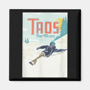 Imán Esquí Retro Taos Valle Nuevo México Esquí Snowboar